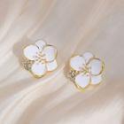 Floral Stud Earring 1 Pair - E4836-4 - White - One Size