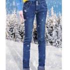 High-waist Fleece-lined Skinny Jeans