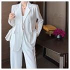 Loose-fit Long-sleeve Blazer / High-waist Wide-leg Pants