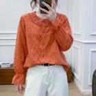 Peter Pan Collar Lace-trim Shirt