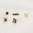 Set Of 5: Rhinestone Ear Stud Gold - One Size