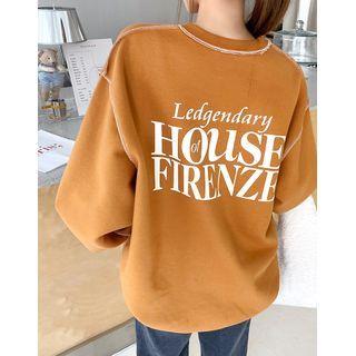 Overlock-stitched Letter Sweatshirt