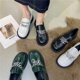 Chunky Chain Platform Loafers