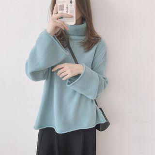 Turtleneck Sweater Aqua Blue - One Size