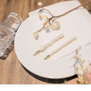 Beaded Hair Clip Gold - F