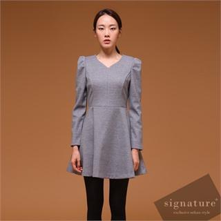 V-neck A-line Mini Dress