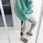 Band-waist Argyle Knit Pants Gray - One Size