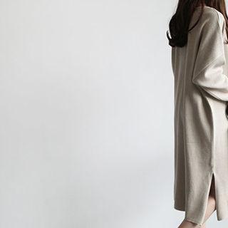 Drop-shoulder Midi Dress