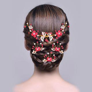 Set: Flower Bridal Haid Band + Hair Pin