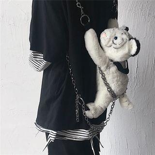Tiger Chain Strap Lightweight Backpack White - One Size