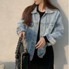 Button-up Jacket / Long-sleeve Mini T-shirt Dress