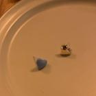 Heart Alloy Earring 1 Pair - Blue & Gold - One Size