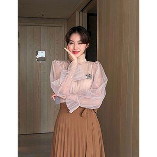 Dali Hotel Set: Tulle Blouse + Turtleneck Sweater