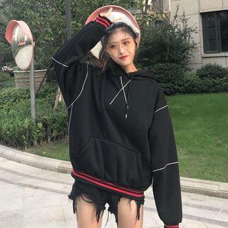 Loose-fit Striped Hooded Long Sweatshirt