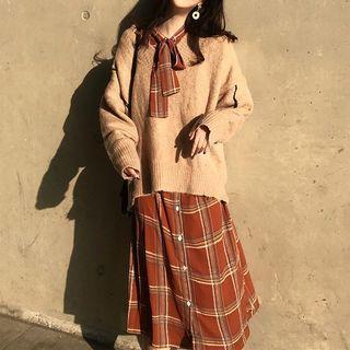 Sweater / Long-sleeve Plaid Dress