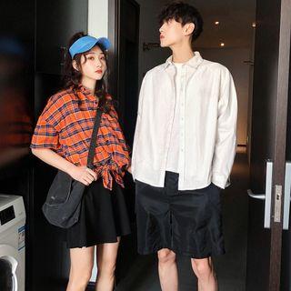 Couple Matching Plain Shorts / A-line Skirt
