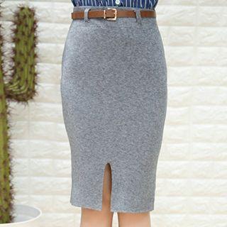 Slit Front Midi Skirt