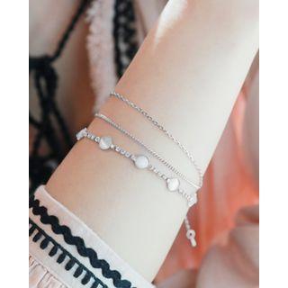 Faux-gem Tiered Chain Bracelet One Size