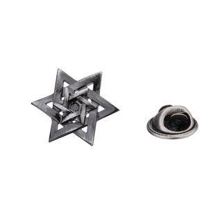 Simple And Exquisite Hexagonal Star Brooch Silver - One Size
