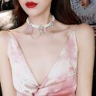 Faux-pearl Layered Choker Silver - One Size