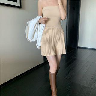 Plain Plaid Tube Dress