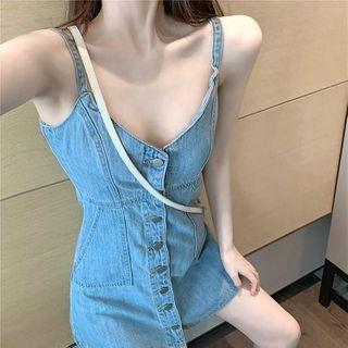 Butterfly Print T-shirt / Denim Sleeveless Dress