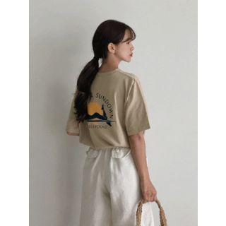 Sundown Printing Cotton T-shirt