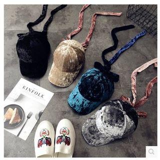 Velvet Long Strap Baseball Cap