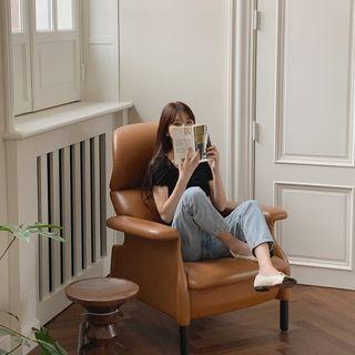 Lettuce-edge Pointelle Top