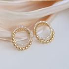 Rhinestone Alloy Layered Hoop Earring 1 Pair - Gold - One Size