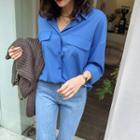 Flap-detail Vivid Color Shirt