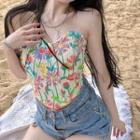 Floral Print Bandeau Corset Top