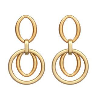 Double Hoop Earrings Gold - One Size