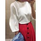 Puff-sleeve Round-neck T-shirt