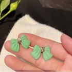 Bow Alloy Earring 1 Pair - Green - One Size