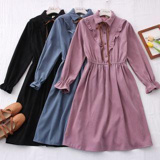 Ruffled-trim Midi Polo Dress In 8 Colors