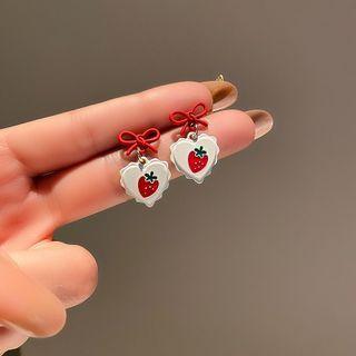 Sterling Silver Strawberry Drop Earring