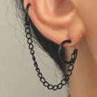 Chained Alloy Earring 1 Pc - 01 - Black - One Size
