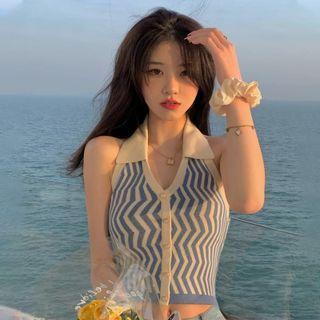 Halter Pattern Knit Top