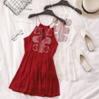 Embroidery Halter Dress