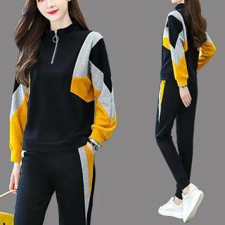 Paneled Half-zip Sweatshirt / Sweatpants / Set