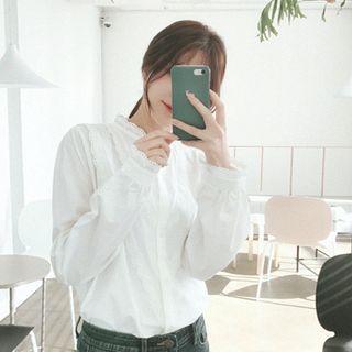 Eyelet-lace Tim Cotton Blouse
