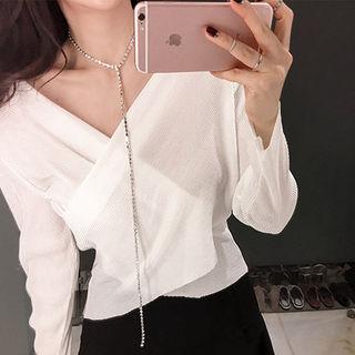 Long-sleeve Crossover Top
