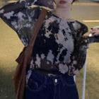 Dye Print Long-sleeve T-shirt T-shirt - Dye - One Size