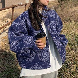 Paisley Print Padded Jacket Blue - One Size