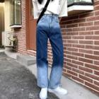 Gradient High Waist Straight Cut Jeans