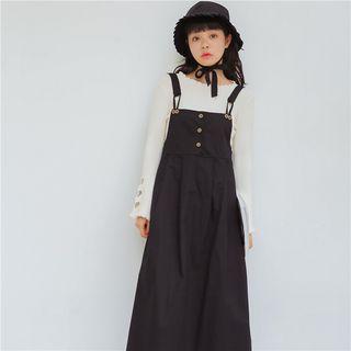 Midi A-line Pinafore Dress