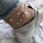 Alloy Star Faux Crystal Anklet As Shown In Figure - One Size