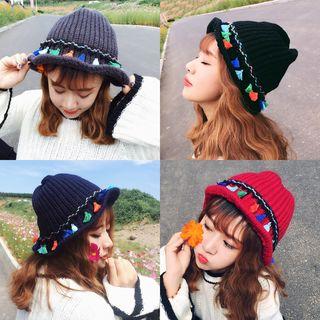 Tassel Knit Bucket Hat
