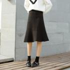 Ruffle A-line Midi Skirt